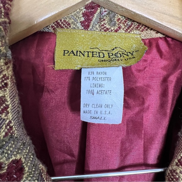 VTG Painted Pony Tapestry Jacket sz small - Picture 5 of 7